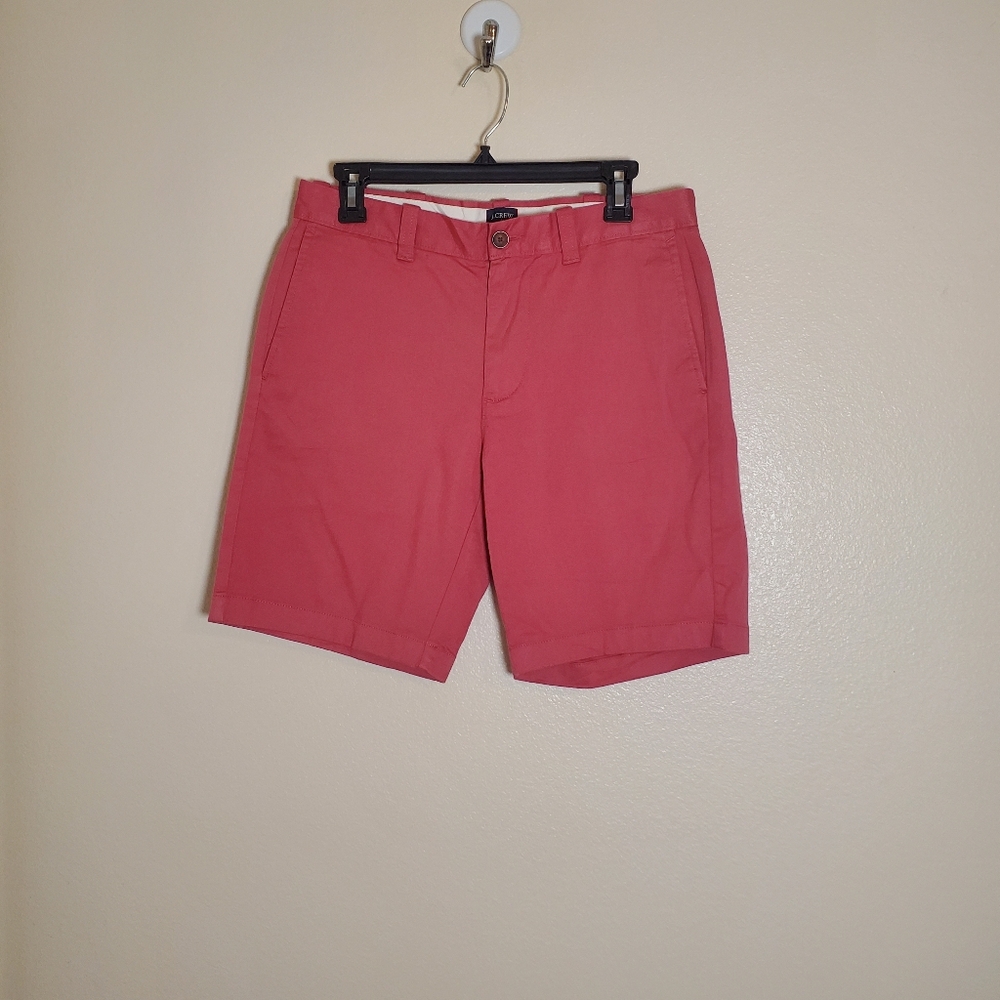 J. Crew Factory Men's 9" Flex Chino Short Pockets Flat Front Size 30 Coral